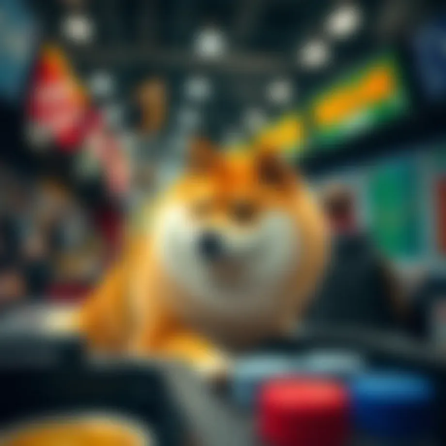 Conceptual representation of Dogecoin in the cryptocurrency market